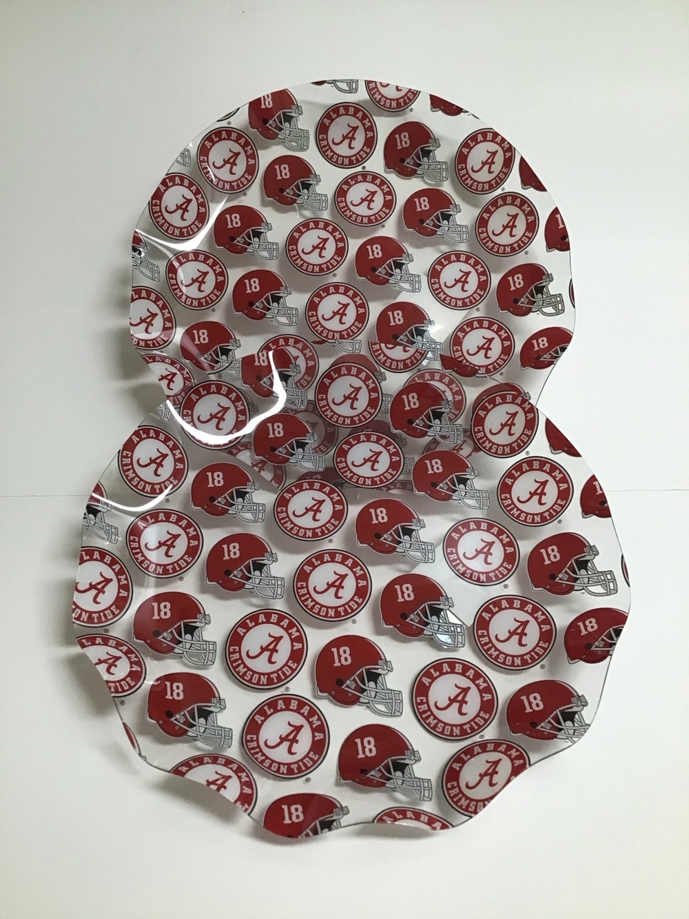 Alabama Crimson Tide SET OF 2 College Football Plastic Dish Plate Tray 11” NEW